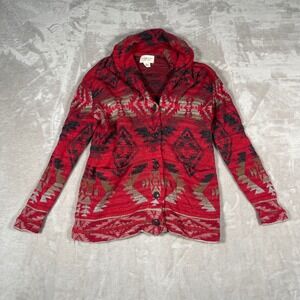 Denim & Supply Ralph Lauren Women's Cardigan Sweater Southwestern Aztec S Red